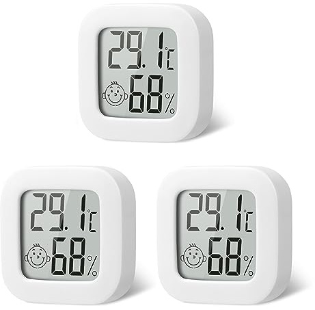flintronic Thermomètre Hygrometre Interieur, 3PCS Mini Thermomètre Hygromètre Intérieur Digital à Haute Précisio,Thermomètre Précis et Hygromètre pour La maison,Le bureau,Les Reptiles,La Pépinière