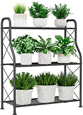 Taotigzu Soportes para Macetas,Estanteria Plantas Multifuncional para Balcón,Estantería Decorativa para Macetas,para Balcón,Esquina de la Casa,Sala de Estar, Oficina,Jardín,3 Niveles