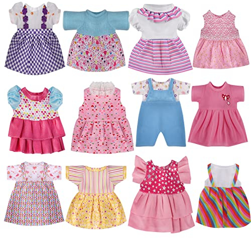 9 Sets Baby Doll Clothes for 12 13 14 Inch Dolls, Alive Doll Clothes Colorful Princess Dress, Romper, Sweater Costume, Cute Alive Doll Accessories Outfits for Christmas Birthday Gift for Little Girls