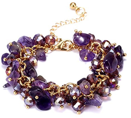 WEITING Bohemian Trendy Unregelmäßige Natur Pannesstein Armbänder für Frauen Kristall Kette Charm Handmade Armband Prinzessin Braut Geschenk - Farbe 1