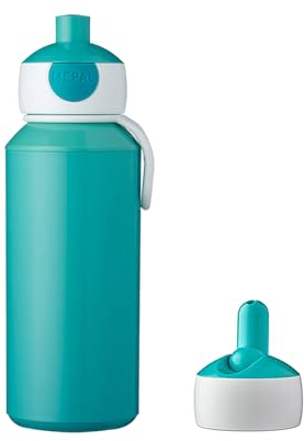 Mepal Campus Trinkflasche Pop-Up mit Flip-Up Ersatz-Verschlussdeckel, Auslaufsichere Wasserflasche für Kindergarten & Schule, BPA-frei & Spülmaschinenfest, 400 ml, Türkis