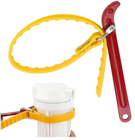 KOMUNJ Ölfilterschlüssel, 8 Zoll Bandschlüssel,Ölfilter Schraubenschlüssel mit Gummigurt Spannschlüssel, Multifunktionale Gurtzange Gummi Rohrzange für Sanitär, Ölfilter, Glasöffner, Duschköpfe
