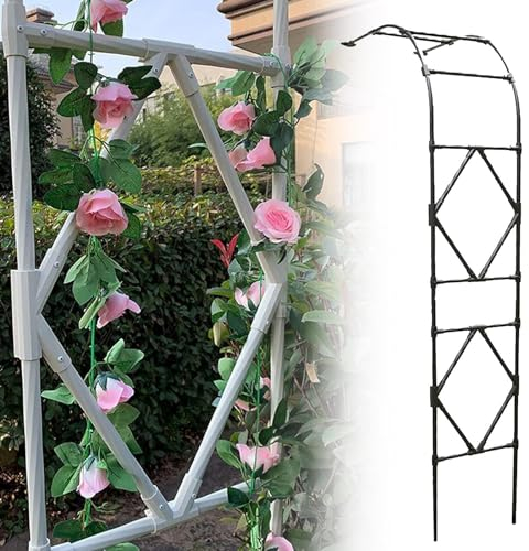 Halbbogen, Dekorativer Gartenbogen, Terrassendekor Für Den Außenbereich, Halbbogen-Hintergrundständer, Stabiler Gartenlauben-Rosenbogen Für Verschiedene Kletterpflanzen(Color:B,Size:240x240cm)
