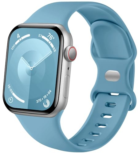 Lenrao Sportband kompatibelt med Apple Watch Band 40 mm 38 mm 41 mm för kvinnor, silikon, justerbar, vattentät ersättningsrem kompatibel med Apple Watch serie 9/8/7/6/5/4/3/2/1 SE Ultra för iWatch