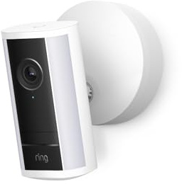 Ring Spotlight Kamera Pro Kabel (Spotlight Cam Pro, neueste Generation) | Außenkamera | Retinal 4K, optimierter 10x-Zoom, 600 Lumen Spotlights | 30 Tage Gratiszeitraum für Ring Abonnement