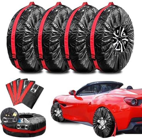 Borsa per pneumatici da 18 19 – 22 pollici, 4 pezzi, sacchetti per pneumatici con maniglia, copertura per pneumatici, copertura per pneumatici invernali, pneumatici estivi, borse per pneumatici auto