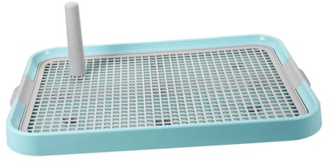 Gatuida Bandeja para Orinal para Perros Diseño Ergonómico y Columna Simuladora, Plástico Resistente De Tamaño Mediano, Baño Interior para Cachorros y Perros Domésticos