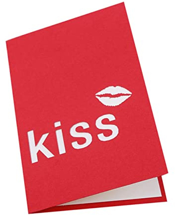 HOMSFOU Rote Lippen Grußkarte Valentinstag Handgefertigt Spezialpapier Romantische Up Karte Für Partner Freunde Hochzeit Brautpaar