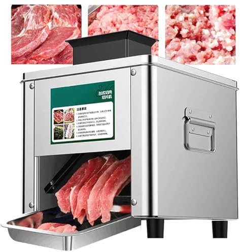 Affettatrice Elettrica 850W, Macchina per Tagliare Carne Commerciale in Acciaio Inossidabile Taglierina, Affettatrice Taglierina per Carne di Maiale per Ristorante Macelleria, Facile da Pulire 5mm