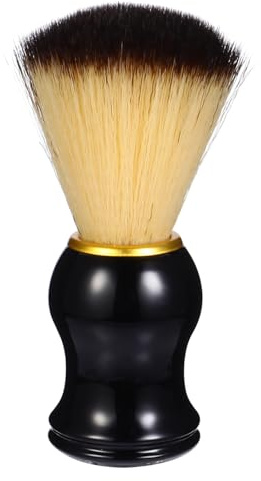 HAMPPLIES Brosse à Raser Couleur Aléatoire en Nylon Bicolore Manche en Bois, Exfoliante et Portable, Accessoire pour Soins Barbe pour Homme en Voyage Déplacement Professionnel