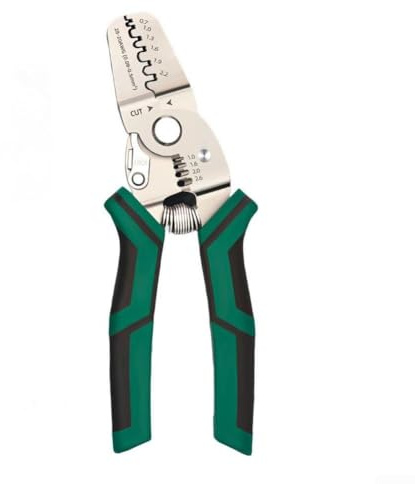 Honseadek Pinza spelafili e crimpatrice per elettricisti con bordi di taglio in acciaio al carbonio e impugnatura ergonomica per spelafili lisci e precisi (2511525)