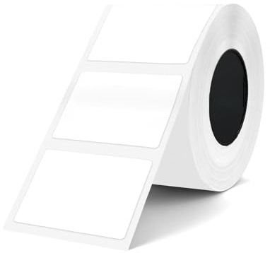 SUPVAN etiketter självhäftande vattentäta för T50M etikettskrivare svart på vitt, (40 mm x 20 mm), 100 per rulle