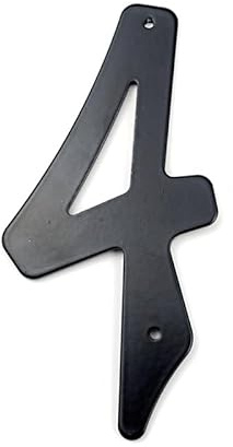 FDOSIJFOS Numero civico, 1 pz. 101 mm Numero civico in Metallo 4 Pollici Nero Lega di Alluminio Numeri Porta Cassetta Postale Indirizzo Segno Esterno #0-9(4)