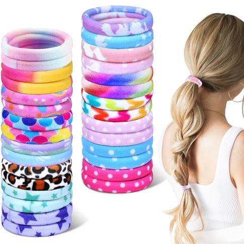 Sularpek 30 Stück Haargummis Mädchen Bunte, Haargummis Damen, Haargummi Mehrfarbigen, Elastische Haarbänder, Nahtlose Elastisch, Haar-Accessoires für Damen Frauen Mädchen Haarschmuck