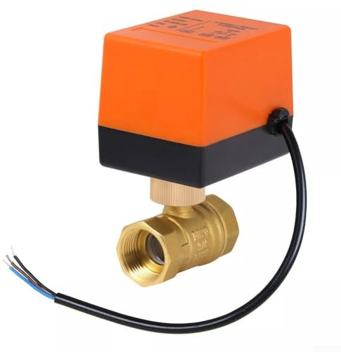 Hosrivae Kugelhahn DN20 2-Wege 2-Draht AC220V Messing Motorventil normal offen IP54 Heizung Kühlung Steuersysteme