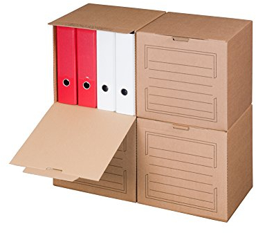 Smartbox Pro Archiv-Multibox mit Automatikboden Ablagebox, 5er Pack, braun