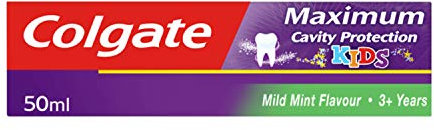 Colgate Kids Maximum Cavity Protection Mild Mint 50ml Toothpaste (Pack of 1) 3+ Years Strengthens Enamel Clinically Proven to Fight Tooth Decay