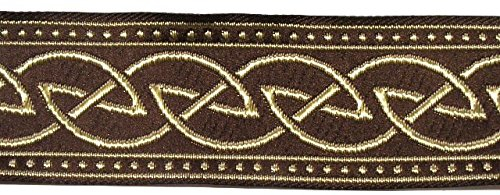 10m Keltischer Knoten weit Webband Borte 22mm breit Farbe: Braun-Gold von 1A-Kurzwaren 22034-brgo