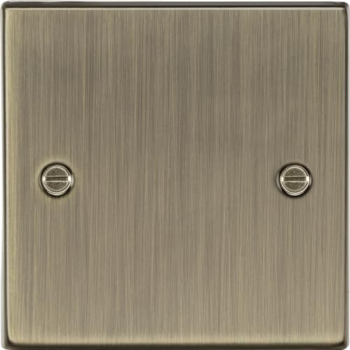 Knightsbridge CS85AB Square Edge Antique Brass 1G Blanking Plate, 230 V