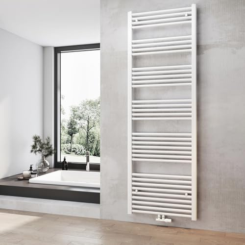 Heilmetz Badheizkörper Weiß Handtuchtrockner Heizung 1800 x 600 mm Bad Heizkörper Handtuchheizkörper Mittelanschluss Handtuchwärmer