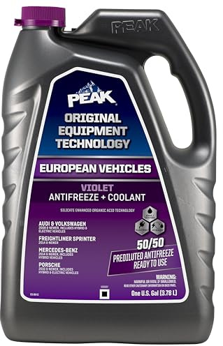 PEAK OET Extended Life Violet 50/50 Prediluted Antifreeze/Coolant for European Vehicles, 1 Gal.