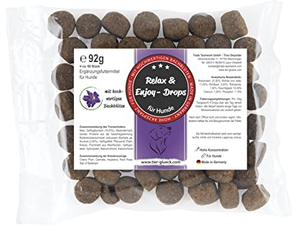 Relax Drops Hund – Natürliche Hundeleckerlis & Hundesnacks mit Bachblüten & Kamille | Unterstützen Gelassenheit bei Stress, Nervosität & Unruhe | Made in Germany | 92 g