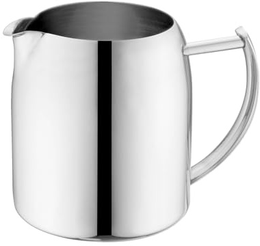 Café Olé Chatsworth Milk Jug 12oz (340ml) Pourer | Breakfast, Afternoon Tea or After Dinner Beverages | Mirror Polished 18/10 Stainless Steel, High Gloss Polish.