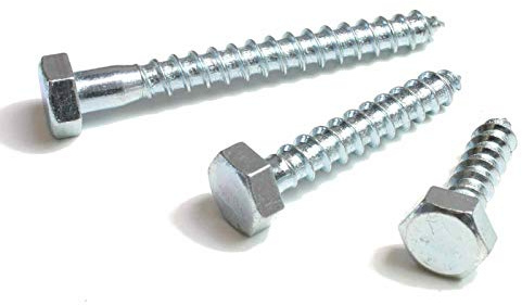 M8 / 8mm HEX Hexagon Head Wood Screw Coach Screws Bolts ZINC Plated All Length (10, M8 x 60mm)