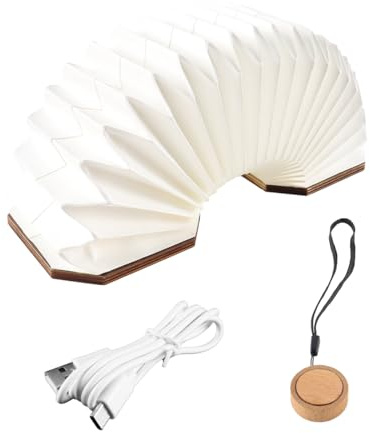 Namvo Neuheit Japanischer Stil Hauslampe, tragbares Papier Stimmungslicht mit USB wiederaufladbarem Nachtlicht, Holz-Tischlampe, magnetisches Design, kreatives Geschenk, Heim- und Bürodekoration