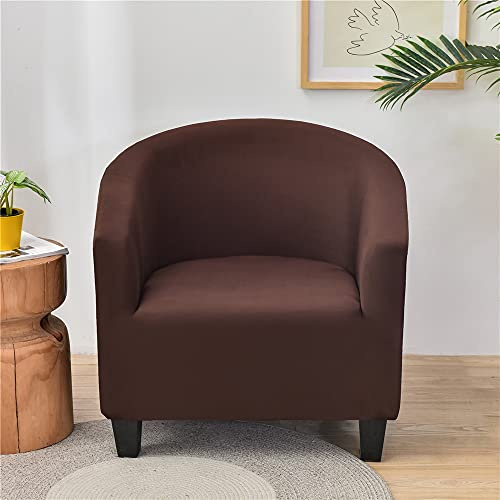 Highdi Copripoltrona 1 Posto Elasticizzato Tinta Unita Chesterfield, Fodere Copripoltrona da Cocktail Universale Lavabile Rimovibile Fodera per Poltrona per Hotel Salotto (Marrone)