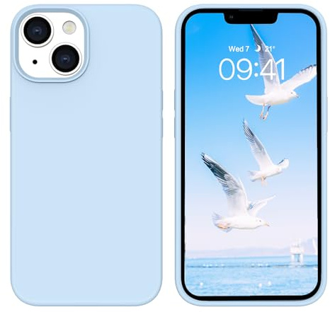 YINLAI für iPhone 14 Hülle Silikon,Handyhülle iPhone 14 Schutzhülle Slim Case Cover Liquid Silikon Gel Matte Kratzfest Handy Hülle für iPhone 14 6,1 Zoll,Babyblau