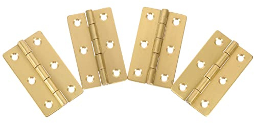 Milisten 4pcs Copper Piano Hinge No Glue Required for Wooden Box Heavy Duty Butt Hinges