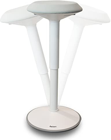 Backerz Ergonomischer Hocker - Bürohocker mit 55-80 cm Höhenverstellung - Verstärken Energie und Konzentration bei der Arbeit - Rutschfester Stehhocker mit Schwingeffekt - Weiß