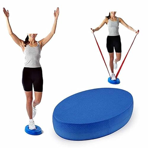 EHOTER Ovale Schaumstoff-Balance-Pads, Yoga-Schaumstoff-Board, stabil, Fitness-Übungen, Kissen, tragbar, rutschfest, für Fitnessstudio, Balance, Kernstärkung, Sport, Balance (blau)
