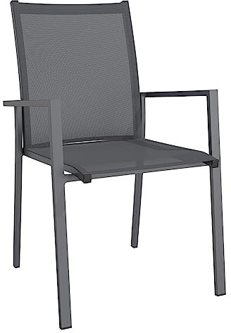 OUTLIV. Kobe Stapelsessel, Garrtenstuhl, Aluminium/Textilene, 56,6x66x90 cm, gemütlicher Gartensessel in modernem Design