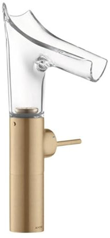 Hansgrohe AXOR Starck V Single Lever washbasin Mixer 220 with Glass spout for washbowls with Waste Set; Color: Brushed Bronze