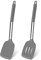 Pfannenwender, Joyfair 2 Stück Silikon Küchenhelfer Spatel Set, Pfannenwender Set mit Griff aus Edelstahl, Hitzebeständig Küchenutensilien für Kochen/Backen/Wenden, Spülmaschinenfest - Grau