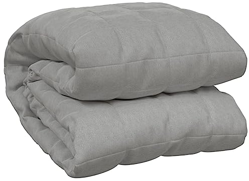 Tidyard Gewichtsdecke, Schwere Decke, Schwere Bettdecke aus 100% Baumwolle, Heavy Weighted Blanket, Entspannungsdecke Therapiedecke, Grau 155x220 cm 7 kg Stoff