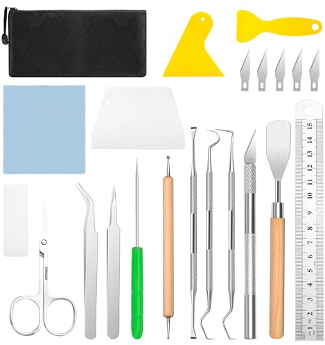 Plotter Zubehör, Vinyl Jäten Werkzeuge DIY Bastelwerkzeug Set Vinyl Weeding Tools für Selbstklebendes Vinyl, Silhouette, Einklebebuch, HTV, Cameos, Beschriftung 21 Stück