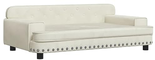 vidaXL Kindersofa, Couch für Kinder, Kindercouch mit runden Kanten, Kindersessel Minisofa Polstersofa Kindermöbel Sofa Kinderzimmer, Creme Samt
