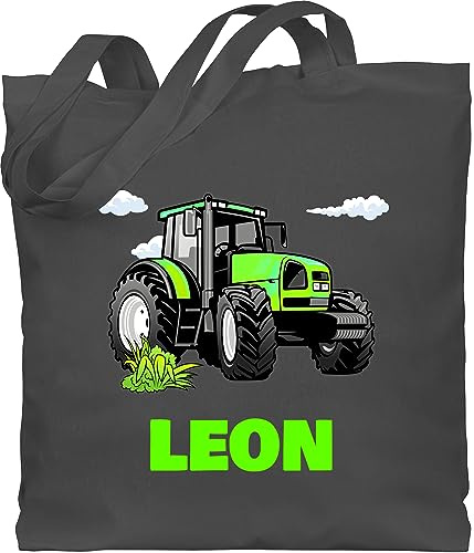Geschenk mit Namen personalisiert by Shirtracer - Baumwolltasche - Geschenk Traktor mit Name personalisiert I Trecker Fan I Zugmaschine I Bulldog I Schlepper