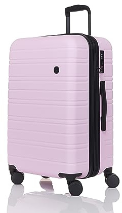 Nere - Stori - ABS Hard-Shell Suitcase Collection - 8-Spinner Wheels - Self-Repairing Zip - Built-in TSA Combination Lock - Expanding Luggage (Orchid Pink, Medium)