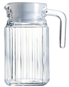 JAMES Fridge Door Jug with Lid for Water Fruit Juices Liquors Store | 600ML Capacity Transparent Glass Pitcher | Ease in Pouring | for Cold Water, Iced Tea and Juice Drink (600ML)