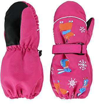Century Star Kinder Skihandschuhe – wasserdichte & Winddichte Winterhandschuhe für Jungen & Mädchen–Warme Fäustlinge mit Verstellbaren Manschetten – Ideal für Skifahren, Snowboarden & Schneespielen