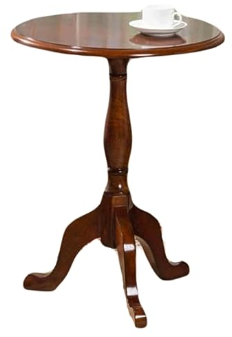 SAAKO Beistelltische Runde Beistelltische, Couchtisch aus Massivholz, klassischer Vintage-Nachttisch, Balkon, Wohnzimmer, Terrasse, Beistelltisch, Tabletttisch Tischplatte geräumig