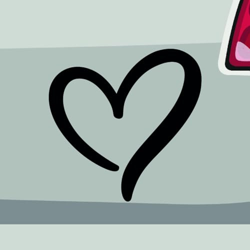 Stickerfreaks Herz Aufkleber Liebe Sticker Love Familie Amor Freunde Auto Bike Decal Vinyl JDM Aufkleber Größe: 6x6cm (S) | Farbe: 70-schwarz | Liebe Sticker Kleber Deko Tuning Herzschlag