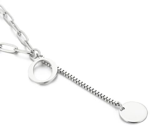 Homxi Mädchen Silber Halskette für Anhänger,Mädchen Halskette Anhänger Edelstahl Halskette Personalisiert Gravur Buchstabe O mit Rund Halskette Anhänger Silber