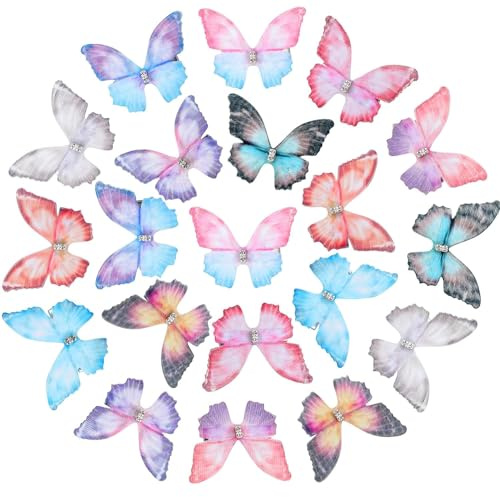 Schmetterling Haarspange, 20 Stück Schmetterling Haarclips Kleine Haarspangen Damen, 3D Schmetterlinge mit Clip Butterfly Hair Clips, Haarklammer Schmetterling Haarschmuck für Damen Mädchen Kinder (A)