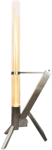 Feuerrohr Edelstahl, Sicherheitsglas/Dekoratives Ambiente-Feuer für Terrasse und Garten Pelletfackel, einfache Montage KEIN SCHWEIßEN…