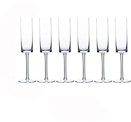 Flute Champagne 6 set di bicchieri da champagne dritti flute da champagne in cristallo stile europeo bicchieri scintillanti di alta qualità bicchieri highball for la casa (180 ml) Bicchieri da Champag